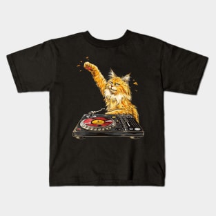 Cat DJ Vibing Kids T-Shirt